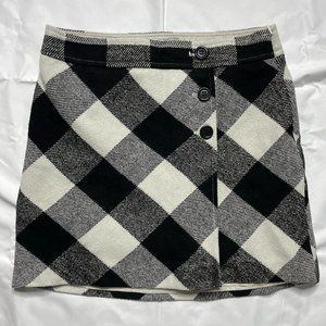 LOFT Checkered Faux Wrap Skirt